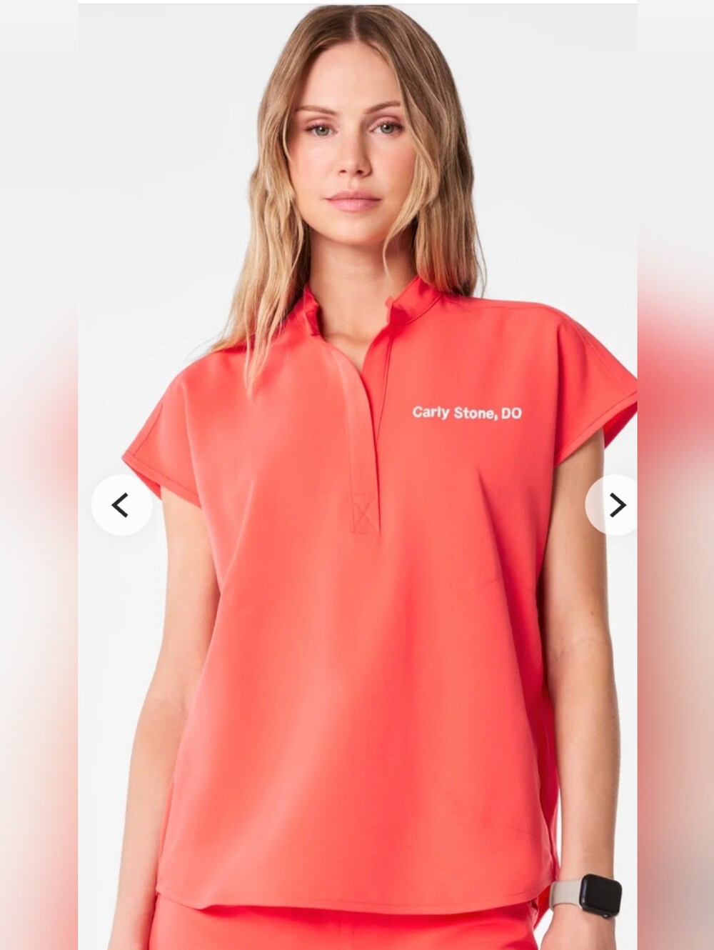 NWT. FIGS TECHNICAL COLLECTION RAFAELA OVERSIZED SCRUB TOP. SZ LARGE. FIRESIDE.